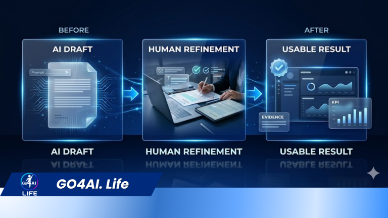Output có giá trị không chỉ do AI tạo ra, mà cần được con người kiểm tra và hoàn thiện.