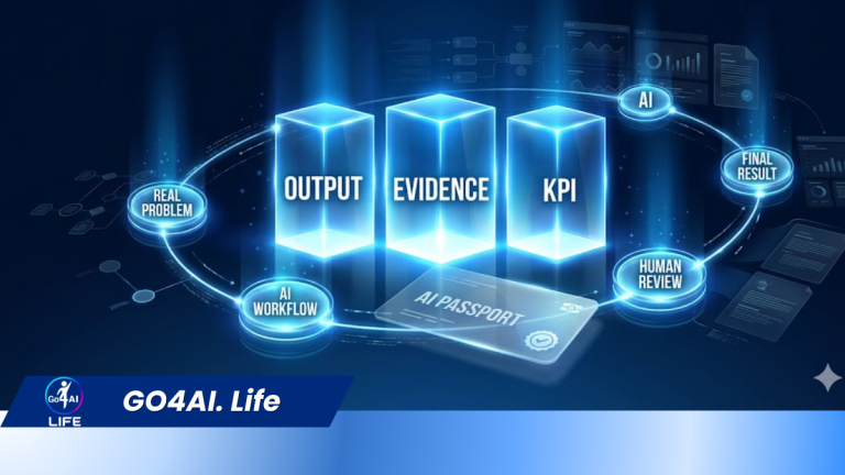 AI Passport đặt output, evidence và KPI làm trung tâm của quá trình học.